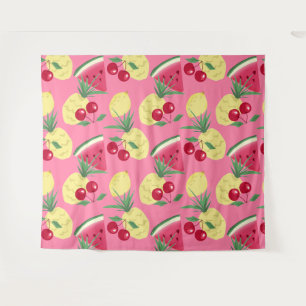 Sapvruchten op een roze-rode achtergrond. wandkleed