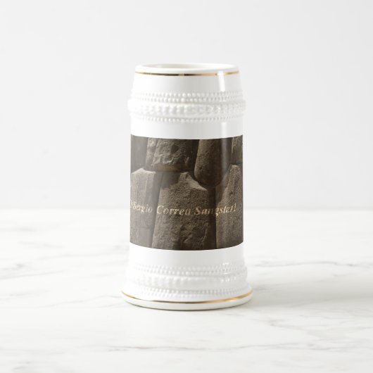Saqsaywaman White/Gold 650 ml Stein Bierpul (Center)