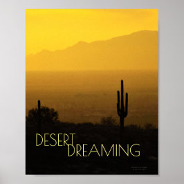 Saquaro Cactus Arizona Sunset Amber Yellow Poster
