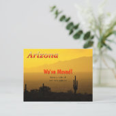 Saquaro Cactus met Golden Arizona Sunset Aankondigingskaart (Staand voorkant)