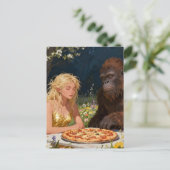 Saquatch en Feeën Pizza Feestje Briefkaart (Staand voorkant)