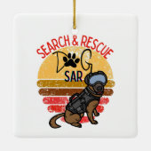 SAR K-9 Professional-honden zoeken en redden Keramisch Ornament (Achterkant)