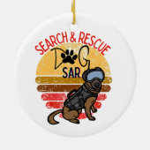 SAR K-9 Professional-honden zoeken en redden Keramisch Ornament (Achterkant)