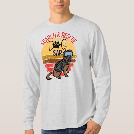 SAR K-9 Professional-honden zoeken en redden T-shirt (Voorkant)