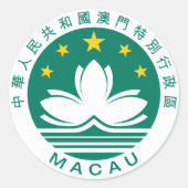 SAR Macau Ronde Sticker (Voorkant)