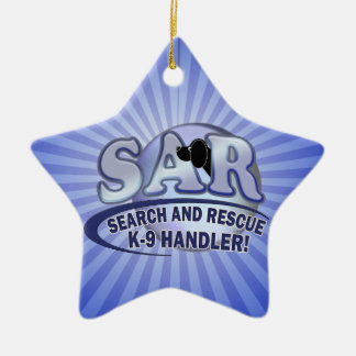 SAR ZOEKEN EN REDDEN K-9 HANDLER KERAMISCH ORNAMENT