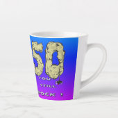 Sara 50e Jubileum Harten Blauw Paarse Latte Mok (Rechts)