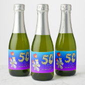 Sara 50e Jubileum Harten Mousserende Wijnetiketten Sparkling Wijnetiket (Flessen)