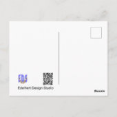 Sara 50ste Jubileum Harten Blauw Paarse Briefkaart (Achterkant)