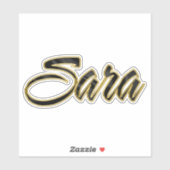 Sara black gold Lettering Aufkleber Sticker (Vel)