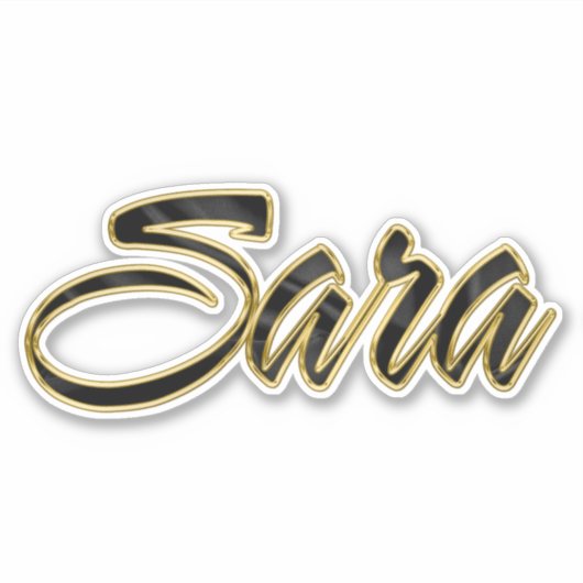 Sara black gold Lettering Aufkleber Sticker (Voorkant)