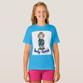 Sara Fay en Wereldbol Organic Cotton Girl's T-Shir T-shirt (Voorkant volledig)