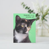 Sara, geluk is een geadopteerde kat! Briefkaart (Staand voorkant)