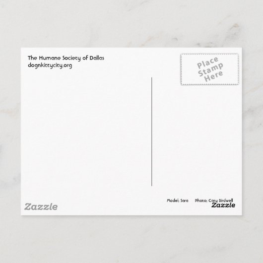 Sara, geluk is een geadopteerde kat! Briefkaart (Achterkant)