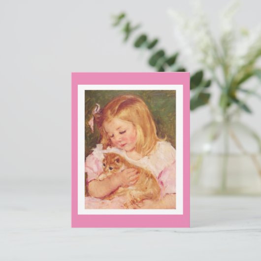 Sara Holding a Cat, door Mary Cassatt, Briefkaart (Staand voorkant)
