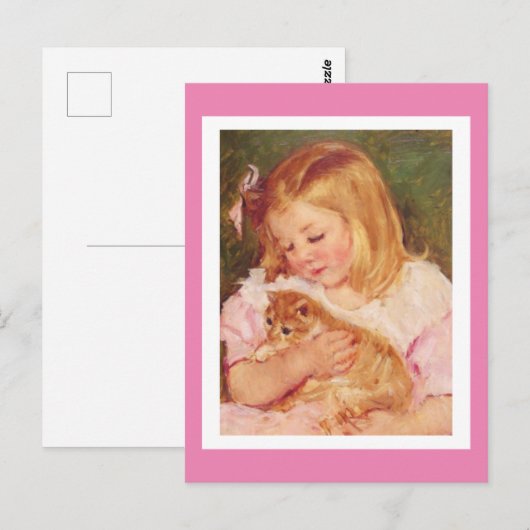 Sara Holding a Cat, door Mary Cassatt, Briefkaart (Voorkant / Achterkant)
