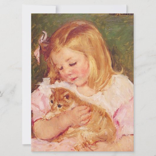 Sara Holding a Cat (door Mary Cassatt) Kaart (Voorkant)