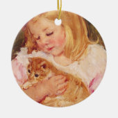 Sara Holding a Cat (door Mary Cassatt) Keramisch Ornament (Voorkant)