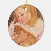 Sara Holding a Cat (door Mary Cassatt) Keramisch Ornament (Links)
