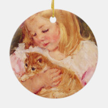 Sara Holding a Cat (door Mary Cassatt)