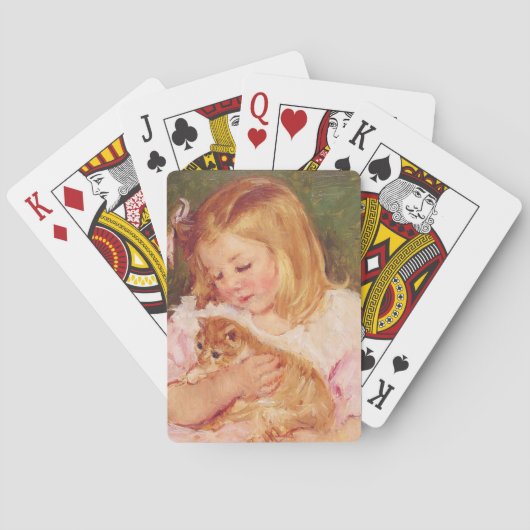 Sara Holding a Cat (door Mary Cassatt) Pokerkaarten (Achterkant)