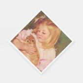 Sara Holding a Cat (door Mary Cassatt) Servet (Hoek)