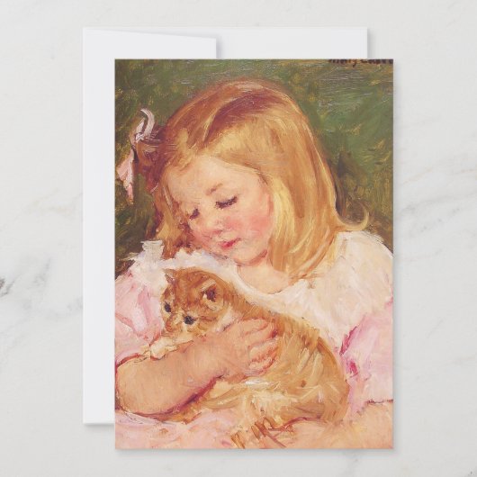 Sara Holding a Cat | Mary Cassatt (Voorkant)