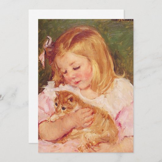 Sara Holding a Cat | Mary Cassatt (Voorkant / Achterkant)