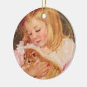 Sara Holding a Cat | Mary Cassatt Keramisch Ornament (Links)