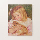 Sara Holding a Cat | Mary Cassatt Legpuzzel (Verticaal)