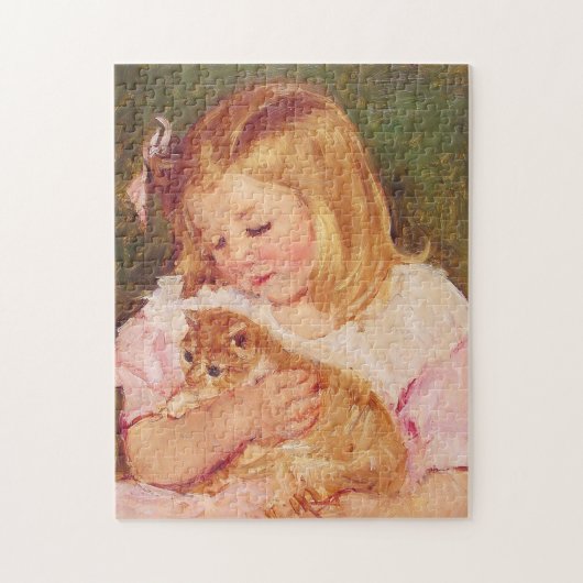 Sara Holding a Cat | Mary Cassatt Legpuzzel (Verticaal)