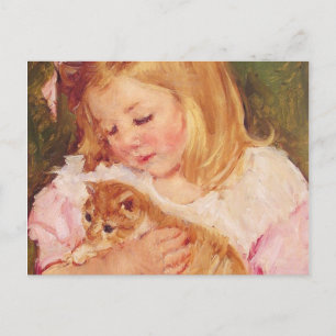 Sara Holding Cat, Mary Cassatt Briefkaart