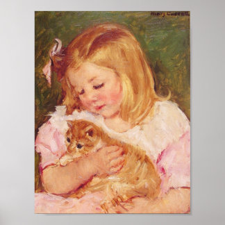 sara_holding_her kitten poster