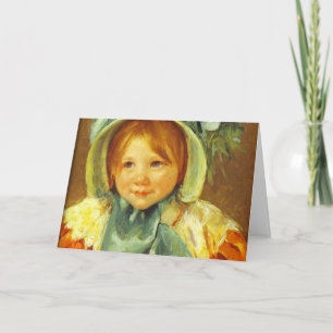 Sara in een Green Bonnet. c. 1901, Mary Cassatt Kaart