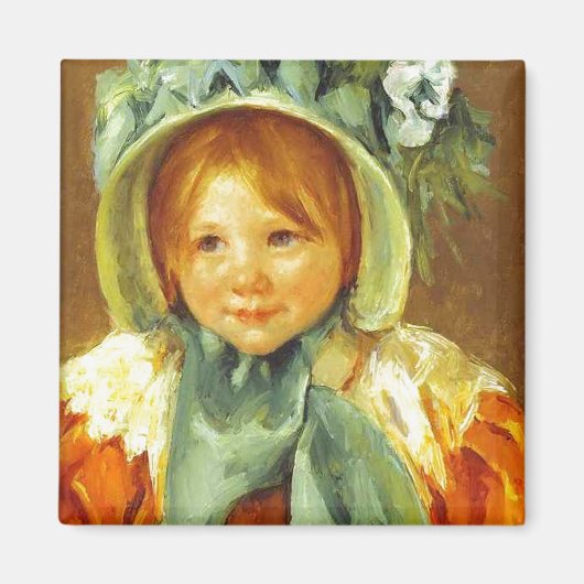 Sara in een Green Bonnet. c. 1901, Mary Cassatt Magneet (Voorkant)
