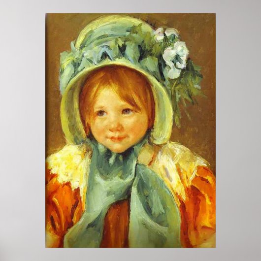 Sara in een Green Bonnet. c. 1901, Mary Cassatt Poster (Voorkant)