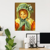 Sara in een Green Bonnet. c. 1901, Mary Cassatt Poster (Thuiskantoor)