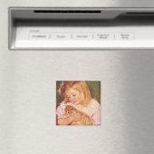 Sara met een kat (door Mary Cassatt) Magneet (Insitu (Vaatwasser))