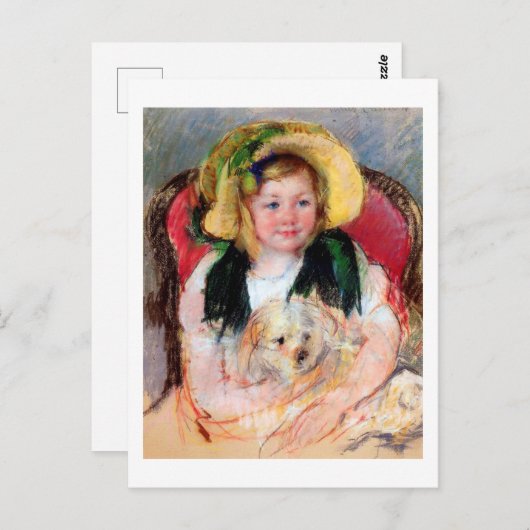 Sara met haar hond, Cassatt Briefkaart (Voorkant / Achterkant)