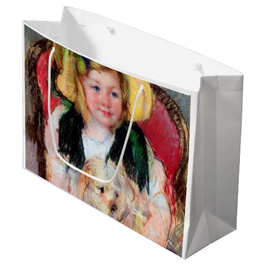 Sara met haar hond, Cassatt Groot Cadeauzakje (Voorkant Gekanteld)