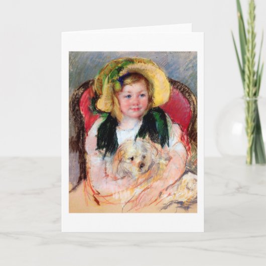Sara met haar hond, Cassatt Kaart (Voorkant)
