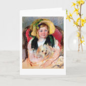 Sara met haar hond, Cassatt Kaart (Gele Bloem)