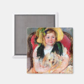 Sara met haar hond, Cassatt Magneet (Voorkant / Achterkant)