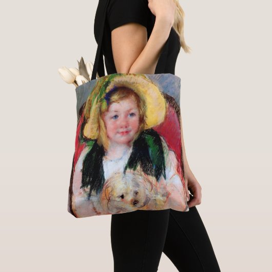 Sara met haar hond, Cassatt Tote Bag (Dichtbij)