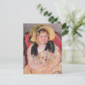 Sara met haar hond (door Mary Cassatt) Briefkaart (Staand voorkant)
