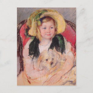 Sara met haar hond (door Mary Cassatt) Briefkaart