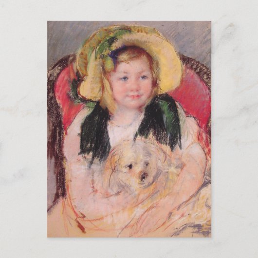 Sara met haar hond (door Mary Cassatt) Briefkaart (Voorkant)