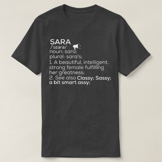 Sara Naam Definitie Sara Vrouw Naam 1 T-shirt (Design voorkant)