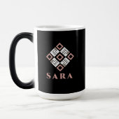 SARA Naam Mok | Modern Geometrisch Kufisch Patroon (Links)