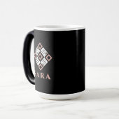 SARA Naam Mok | Modern Geometrisch Kufisch Patroon (Voorkant links)